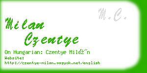 milan czentye business card